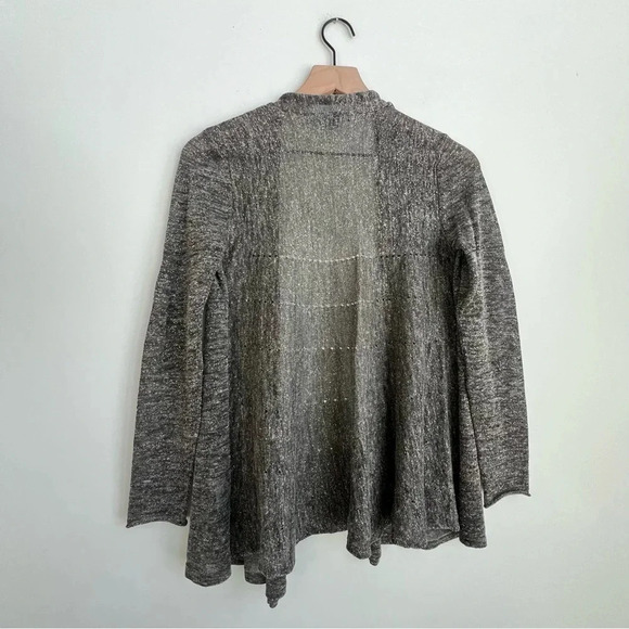 Eileen Fisher Open Front Knit Metallic Sparkle Gold Cardigan & Tank Set linen - Picture 10 of 16
